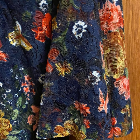 SHEIN Navy Blue Multicolor Floral Lace Dress - Picture 7 of 7